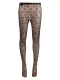 Marine Serre motif-pattern high-waisted tights - Brown