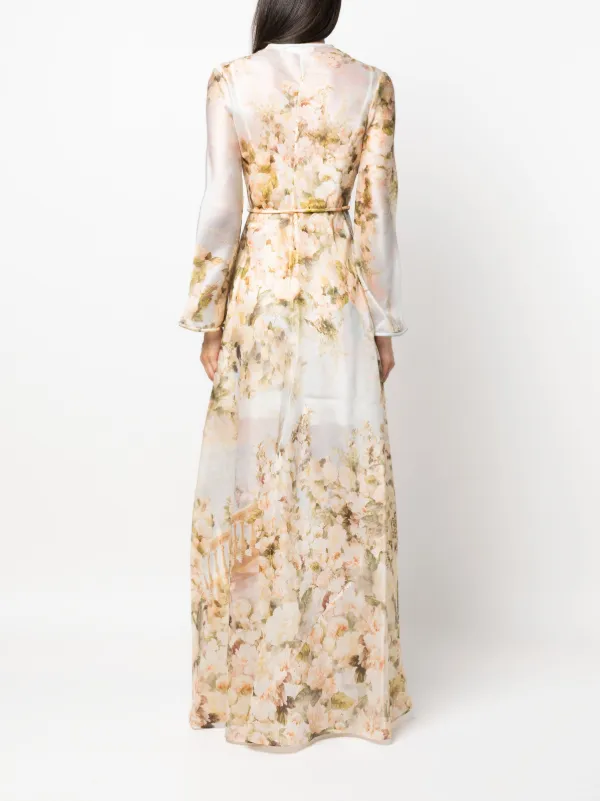 ZIMMERMANN Luminosity floral print Silk Dress Farfetch