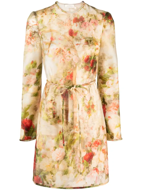 【Zimmermann】LUMINOSITY SHIRT DRESS シャツ ミニドレス Zimmermann Luminosity Floral Silk Mini Shirtdress | Neiman