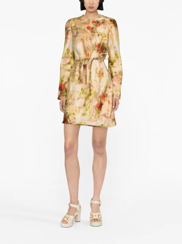 ZIMMERMANN Luminosity floral-print Silk Minidress | Neutrals