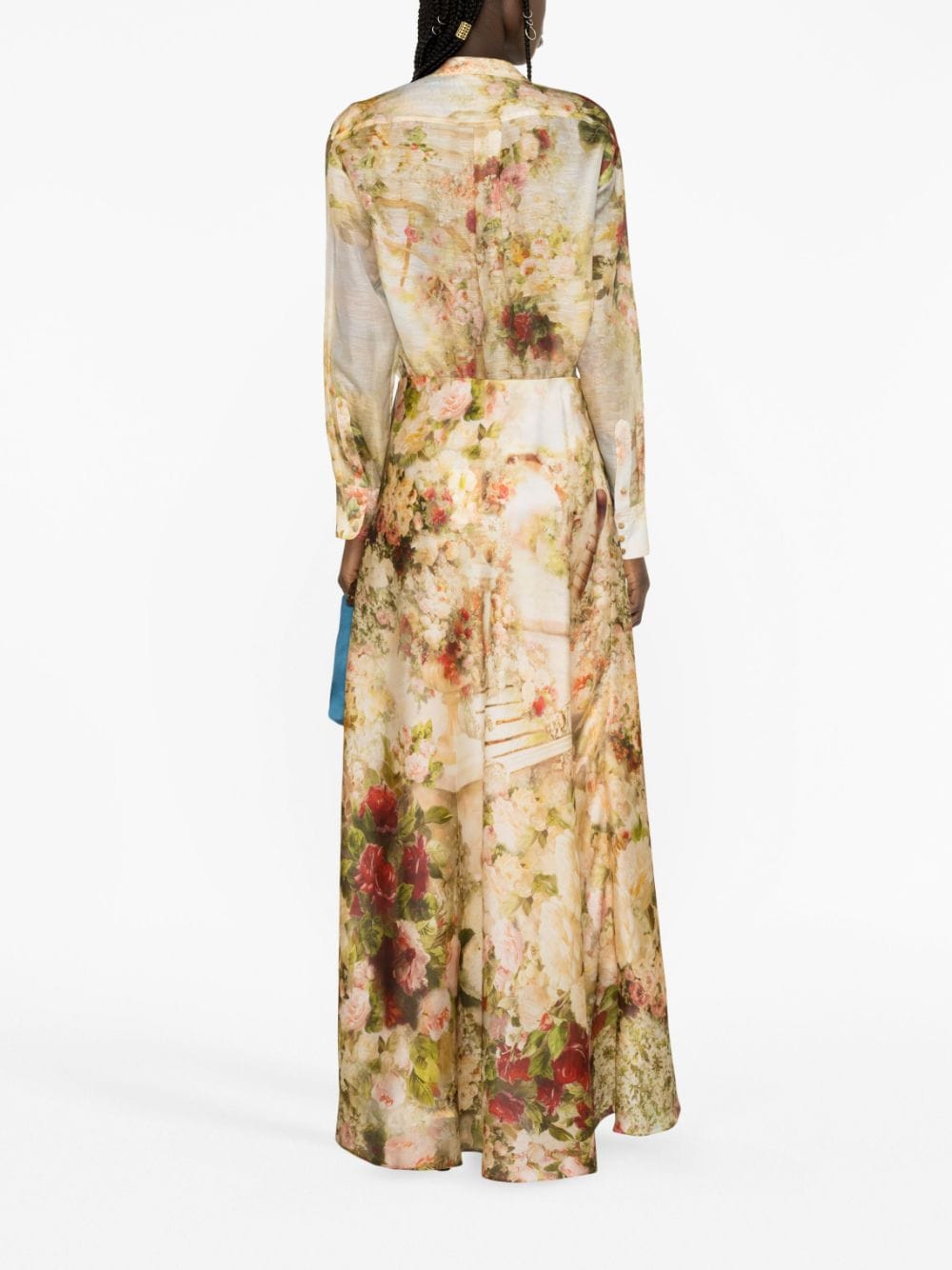 Shop Zimmermann Luminosity Floral-print Silk Skirt In Neutrals