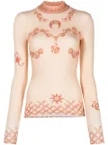 Marine Serre Regenerated Second Skin top - Neutrals