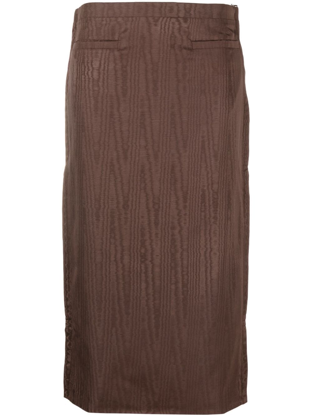 Regenerated moire midi skirt