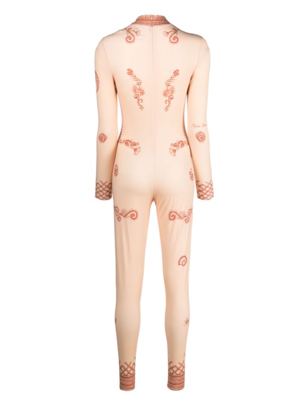 Marine Serre Regenerated Henna-print Bodysuit - Farfetch