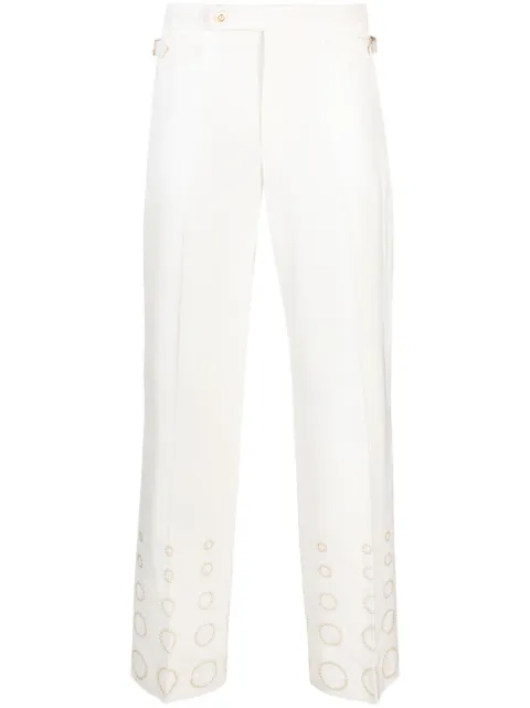Casablanca pearl-print straight-leg trousers