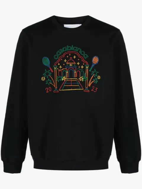 Casablanca Rainbow Crayon Temple organic-cotton sweatshirt