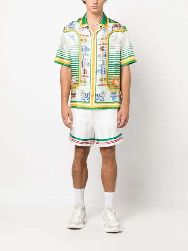 Casablanca graphic-print Silk Shirt | White | FARFETCH