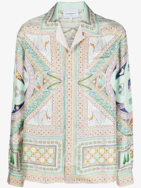 Casablanca Le Labyrinthe-print silk shirt