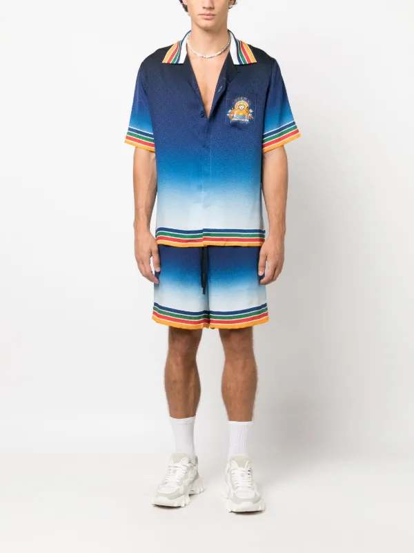 Casablanca グラフィック シルクシャツ | ブルー | FARFETCH JP