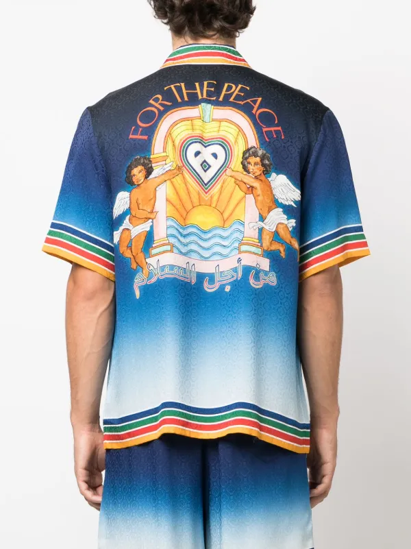Casablanca For The Peace-print Shirt | Blue | FARFETCH