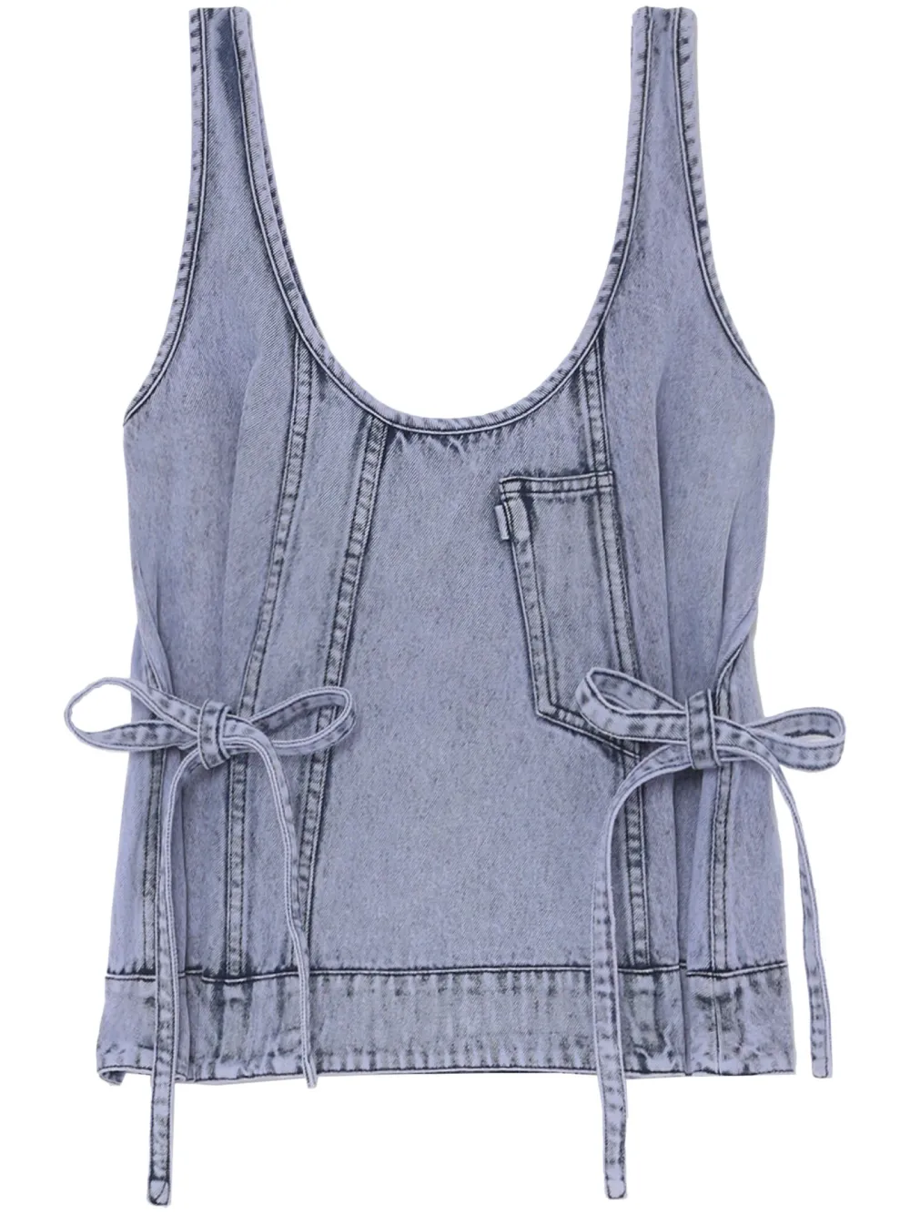3.1 PHILLIP LIM SLEEVELESS DENIM BLOUSE 