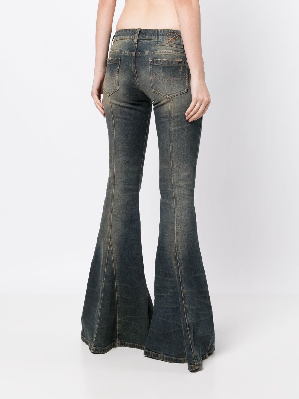 Shop Blumarine Stud-detailed Flared Jeans In Blau