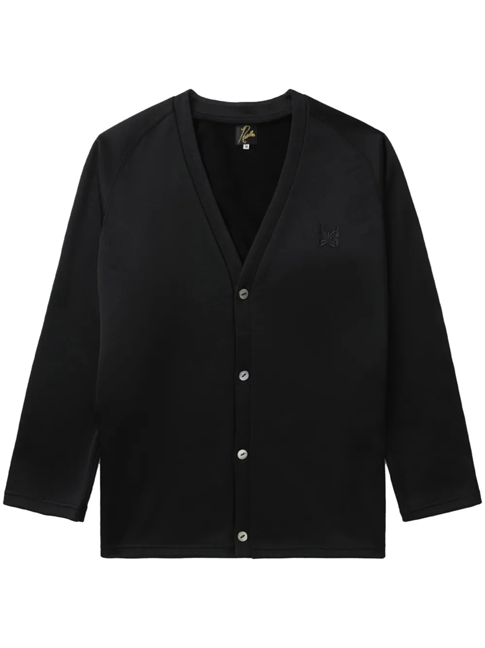 Needles logo-embroidered buttoned cardigan | Black | Image 1