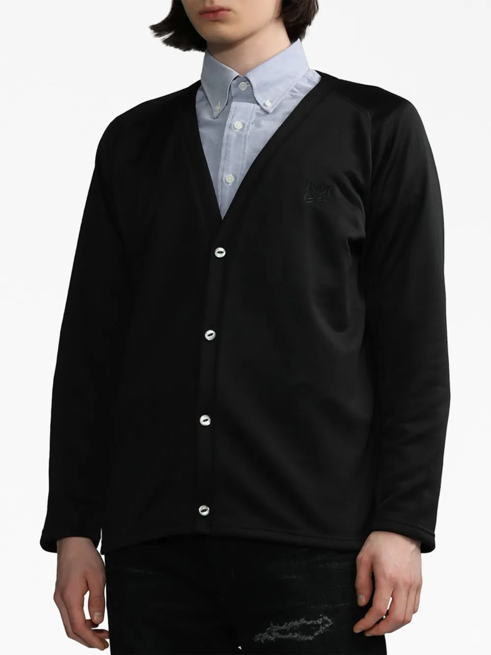 Needles Black V-neck Cardigan In Black