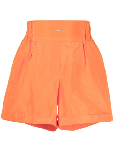 Nackiyé logo-print elasticated-waistband shorts