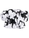 Kika Vargas Ally Orchid-print blouse - Black