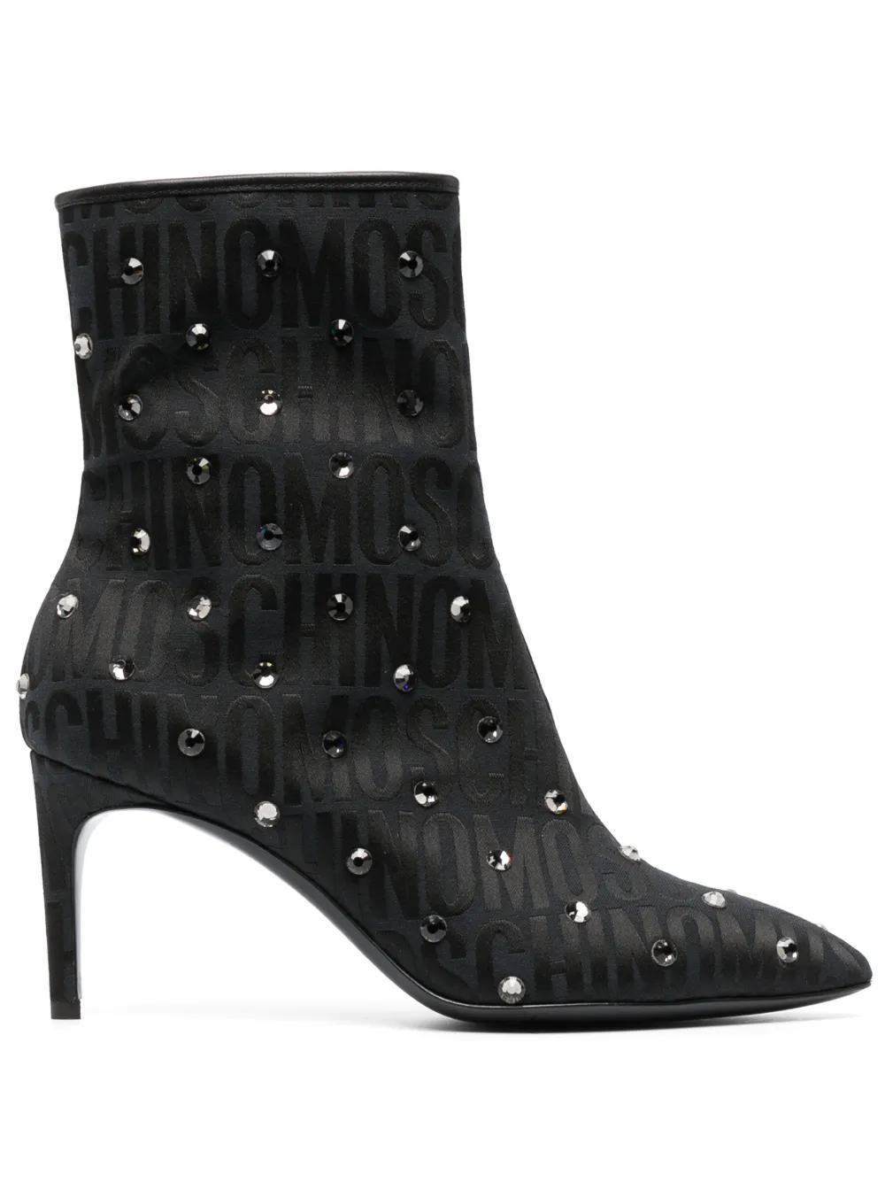 monogram crystal-embellished boots