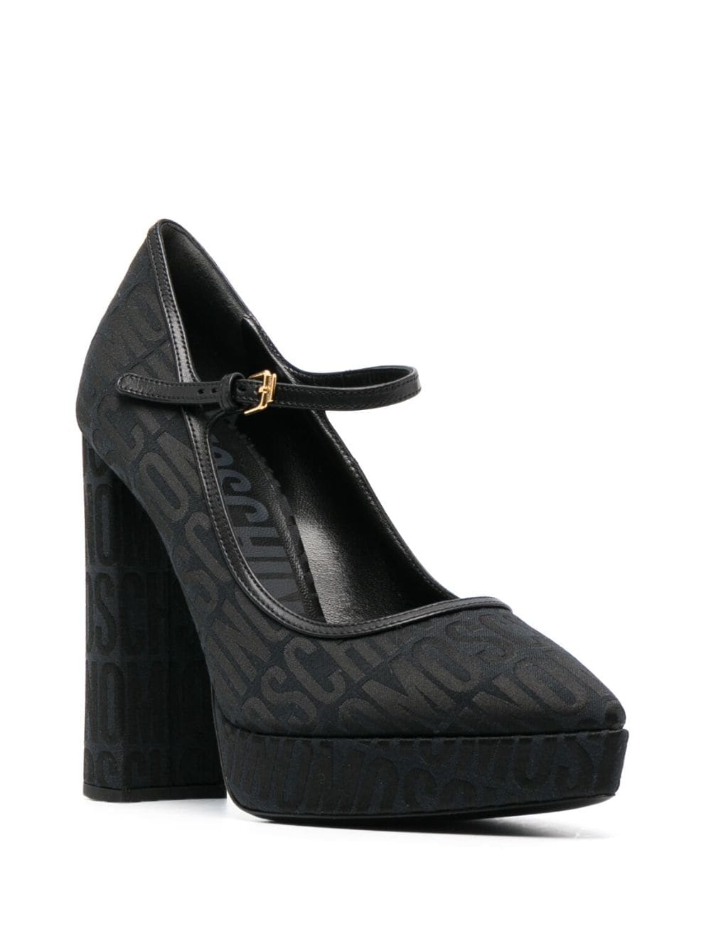 Moschino Pumps met logoprint - Zwart