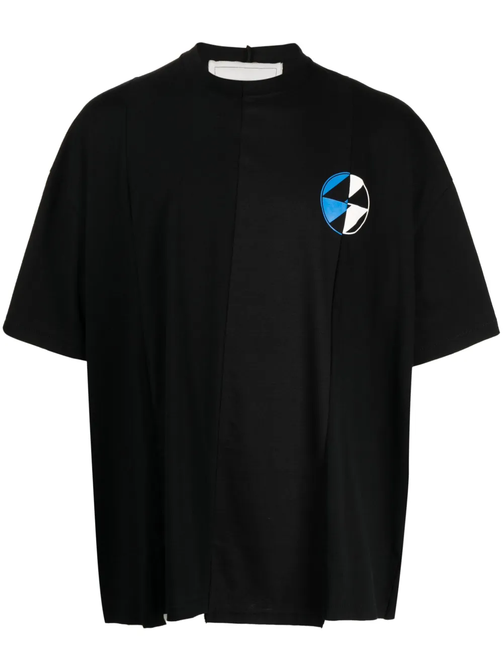 The Salvages Logo-print Panelled Cotton T-shirt In Schwarz
