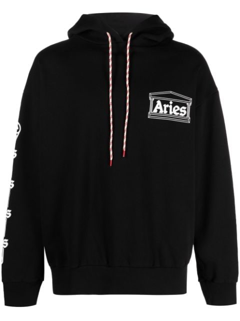 Aries - logo-print cotton hoodie