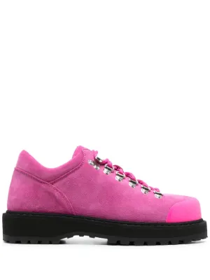 Pink suede discount lace up boots