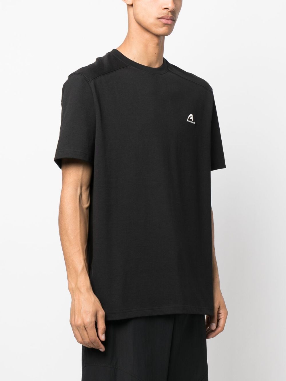 Shop Ader Error Logo-embroidered Cotton T-shirt In Black