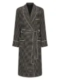 Dolce & Gabbana logo-print silk robe - Black