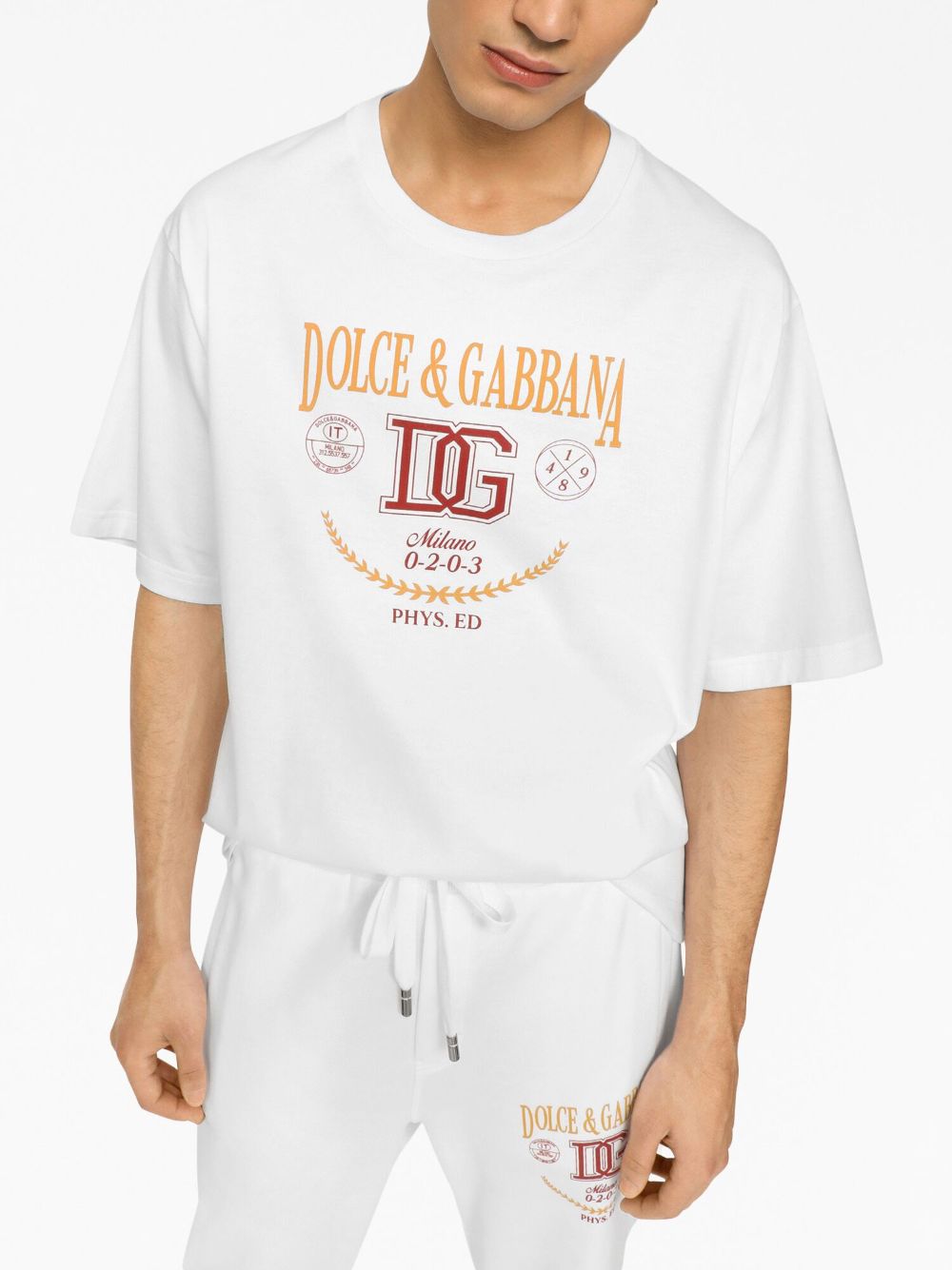 Shop Dolce & Gabbana Interlock Logo-print T-shirt In White