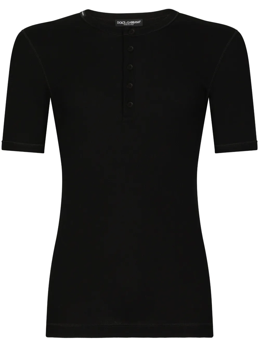 Dolce & Gabbana button placket T-shirt | Black | Image 1