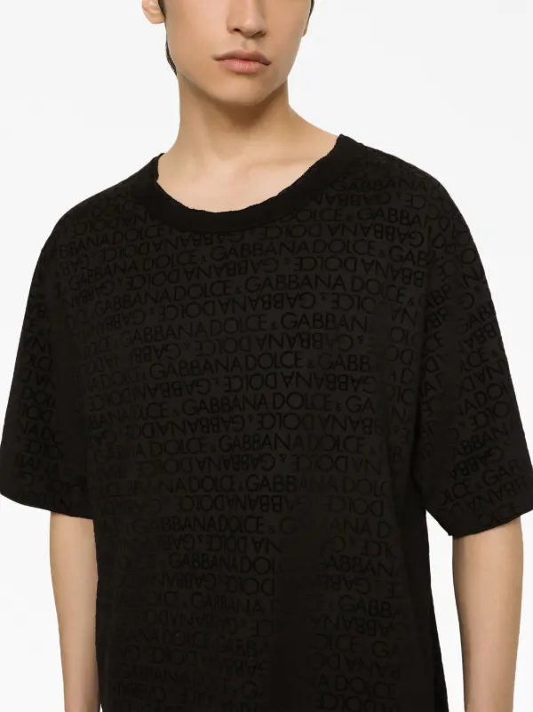 関税込 ドルチェ＆ガッバーナ Devotion Tシャツ ロゴ リネン 黒 美品 DOLCE&GABBANA ドルチェ&ガッバーナ Tシャツ サイズ:48