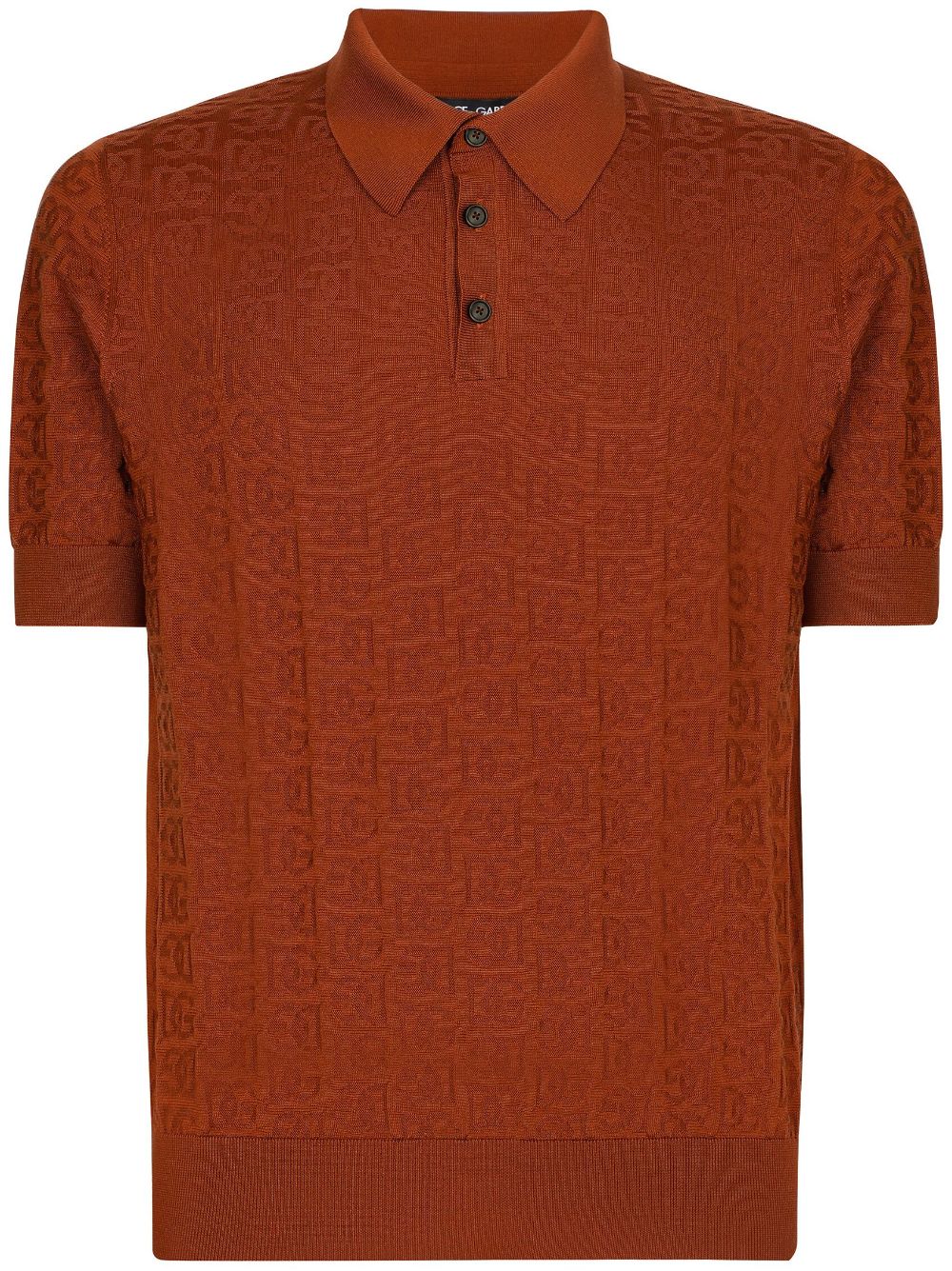 Shop Dolce & Gabbana Jacquard-logo Polo Shirt In Orange