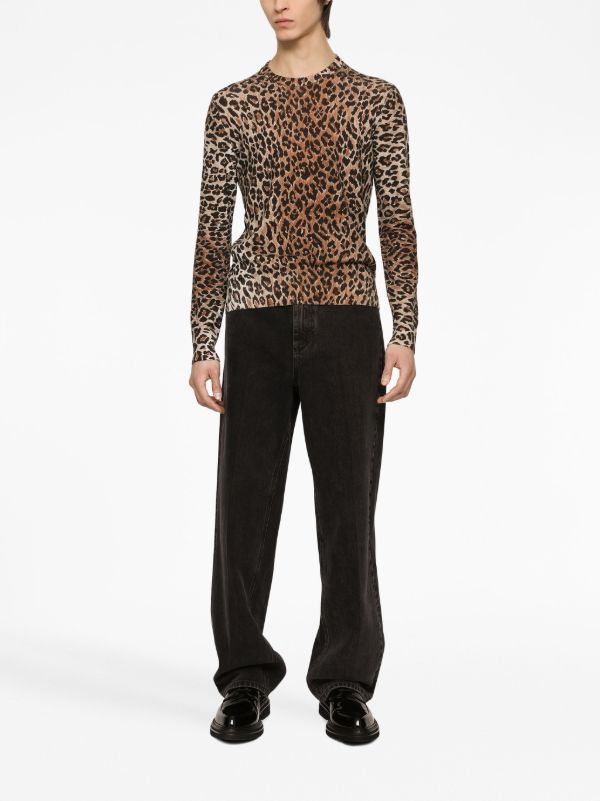 Leopard print sweater clearance men