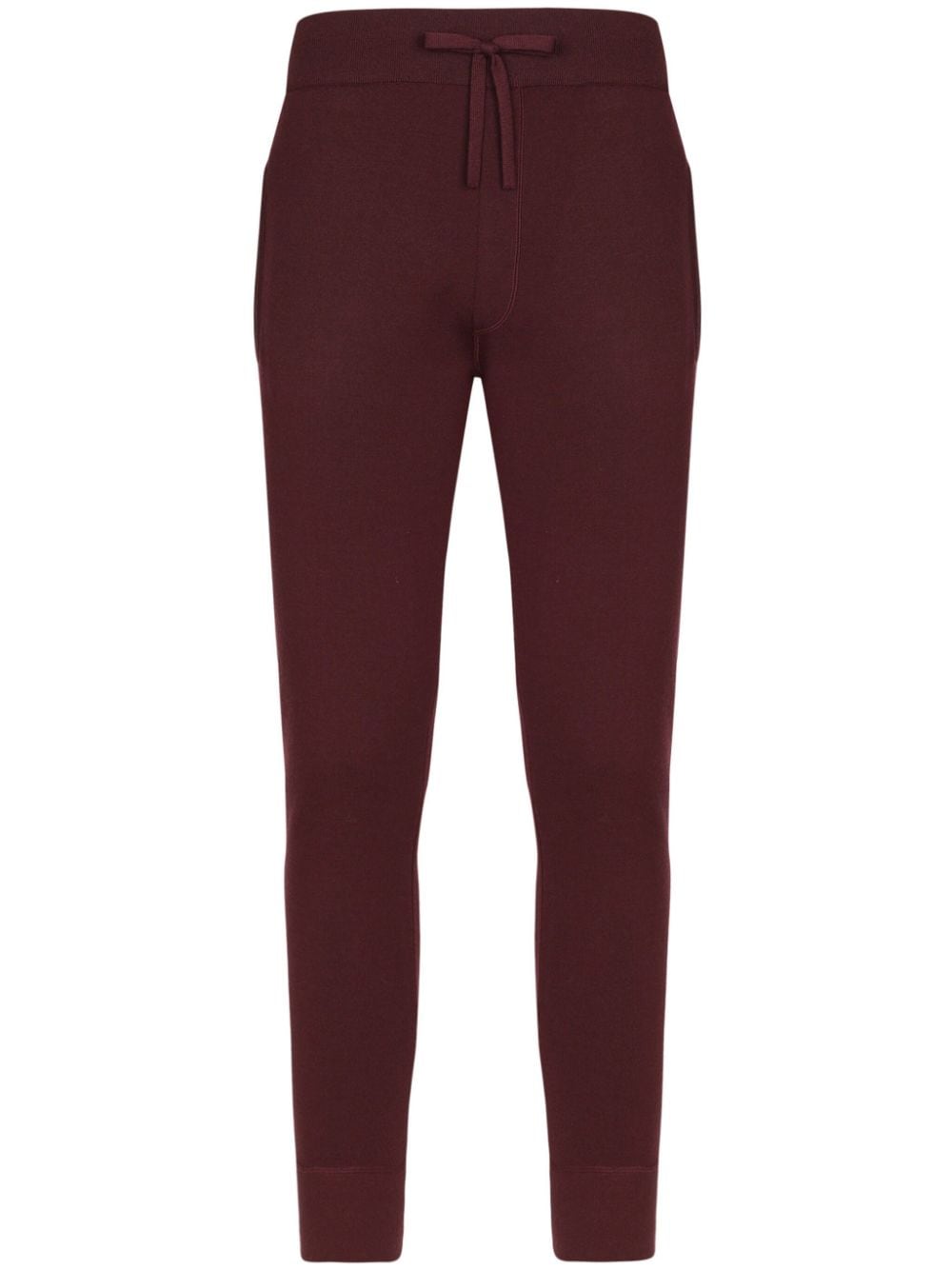 Dolce & Gabbana Virgin Wool-silk Tapered Trousers In Red