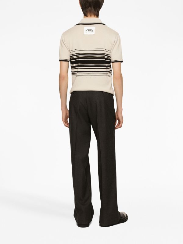 Dolce & Gabbana Striped Virgin Wool Polo Top - Farfetch