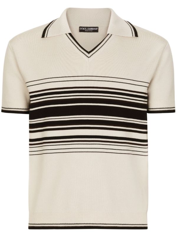 Dolce & Gabbana Striped Virgin Wool Polo Top - Farfetch