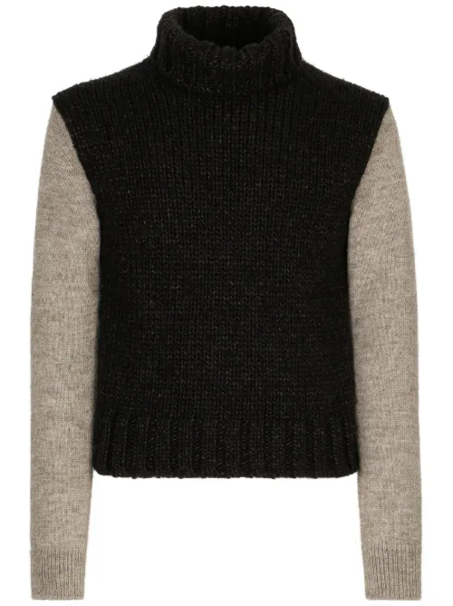 Pull en maille épaisse à col montant - Dolce & Gabbana - Modalova