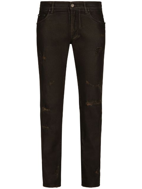 Dolce & Gabbana ripped-detailing slim-fit jeans Men