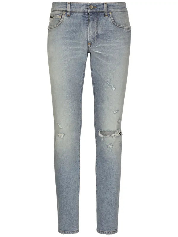 ripped detailing skinny jeans