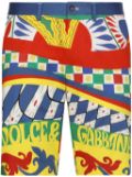 Dolce & Gabbana Carretto-print stretch-cotton shorts - Blue