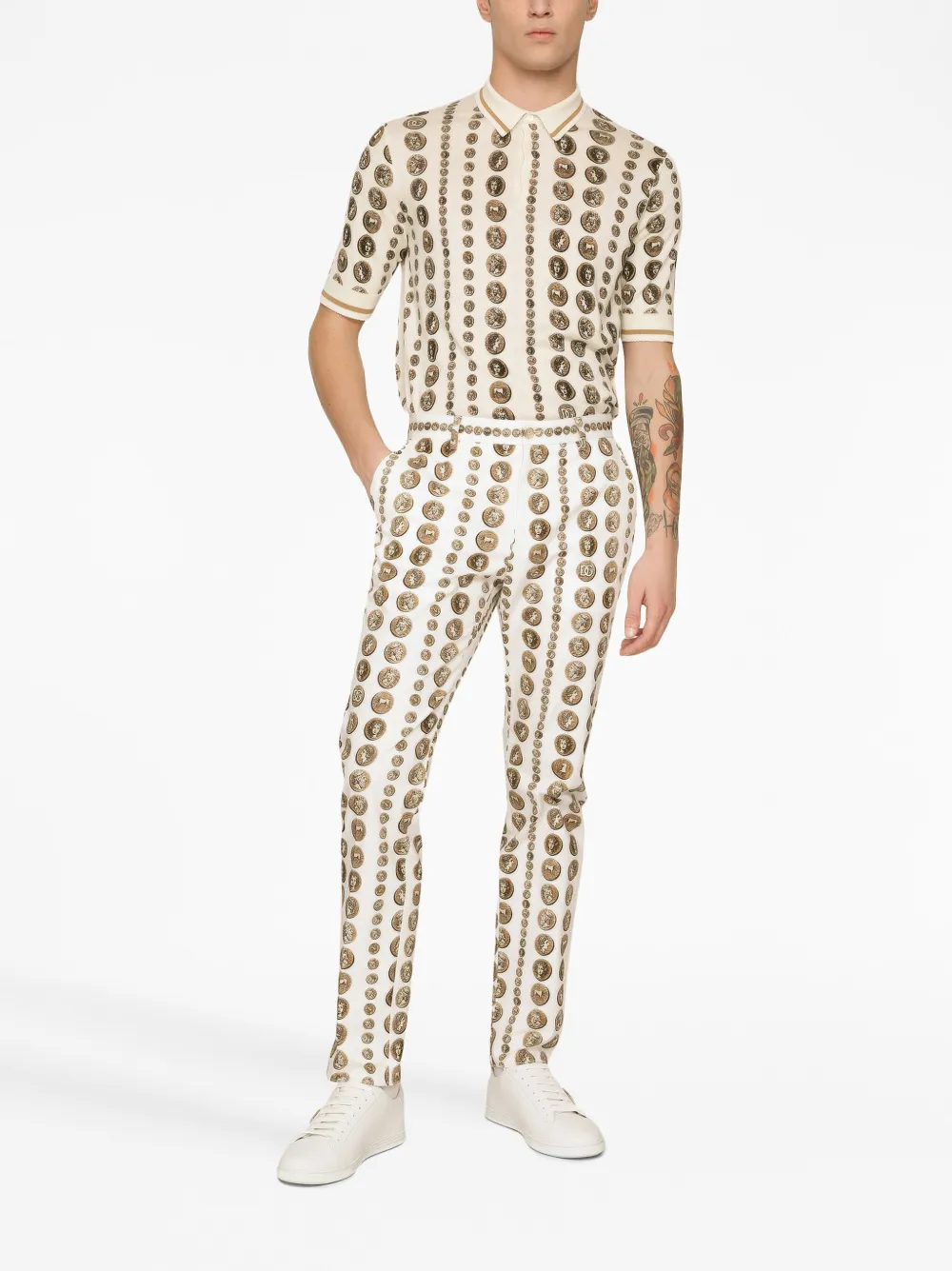 motif-print tailored trousers