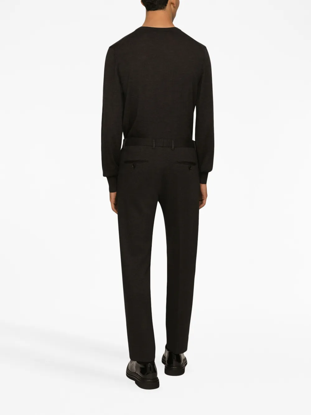 Dolce & Gabbana Stripe-print Tailored Trousers In Black