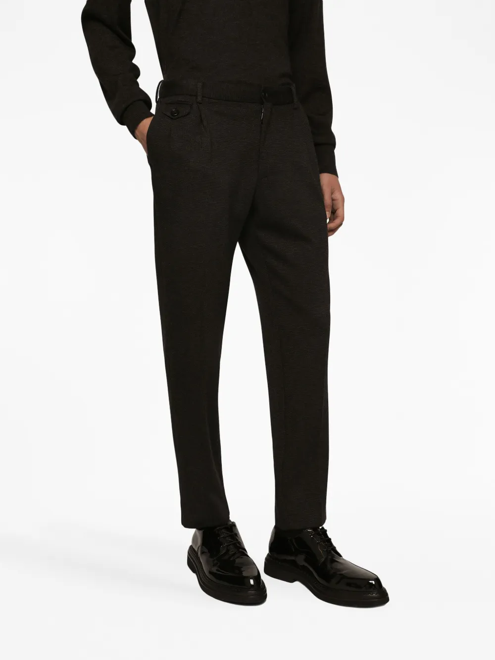 Dolce & Gabbana Stripe-print Tailored Trousers In Black