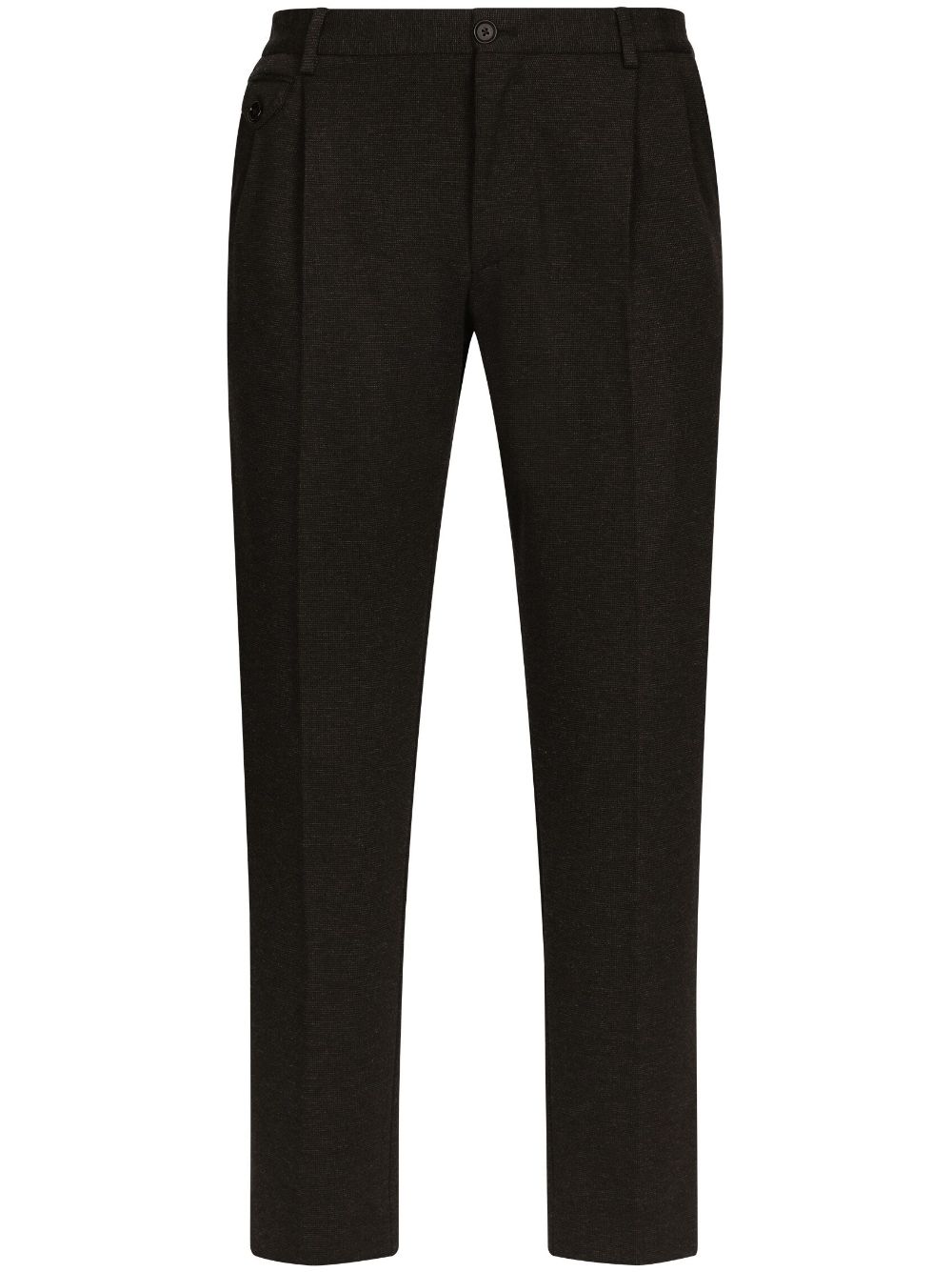 Dolce & Gabbana Stripe-print Tailored Trousers In Black
