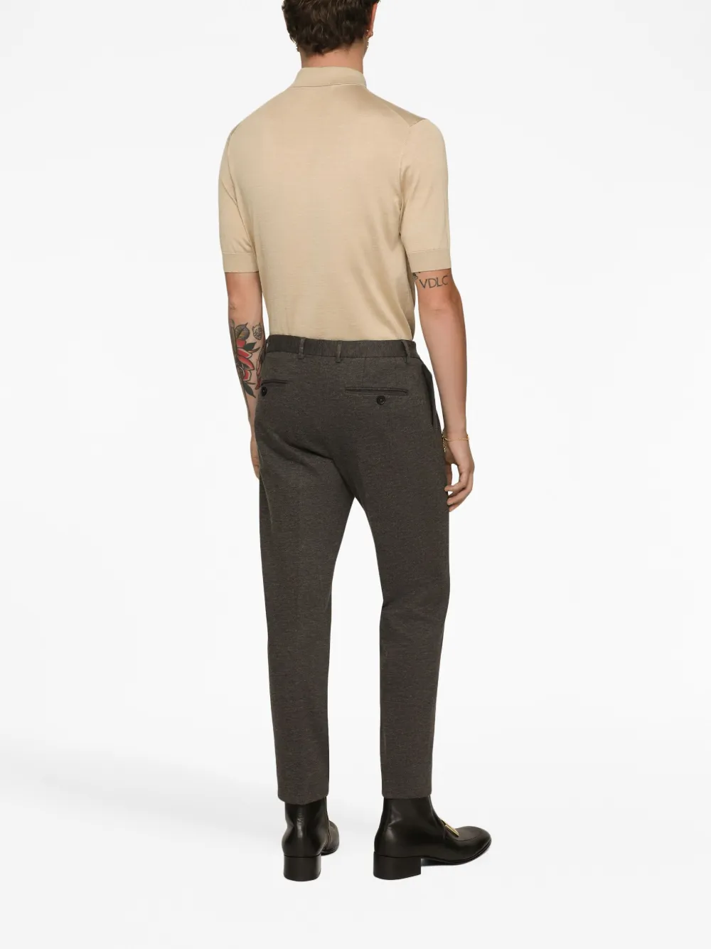 Shop Dolce & Gabbana Pressed-crease Tailored Trousers In Grey