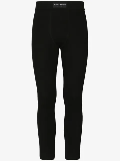 Dolce & Gabbana logo-patch cotton leggings