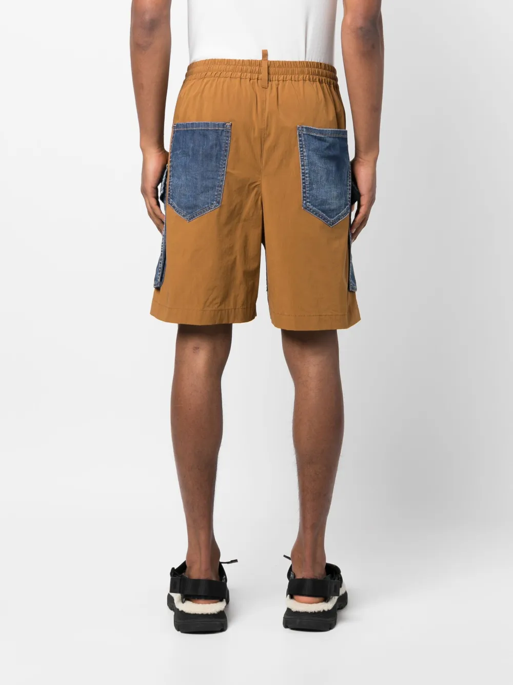 Dsquared2 Multicolor Denim Bermuda Shorts In Brown