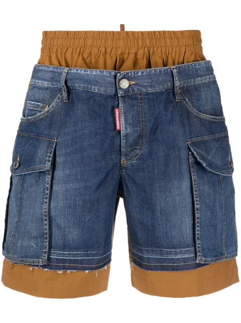 DSQUARED2 layered-design denim shorts