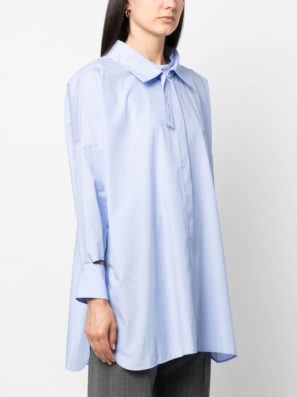 Shop Jejia Cut-out Detail Shirt In Blue