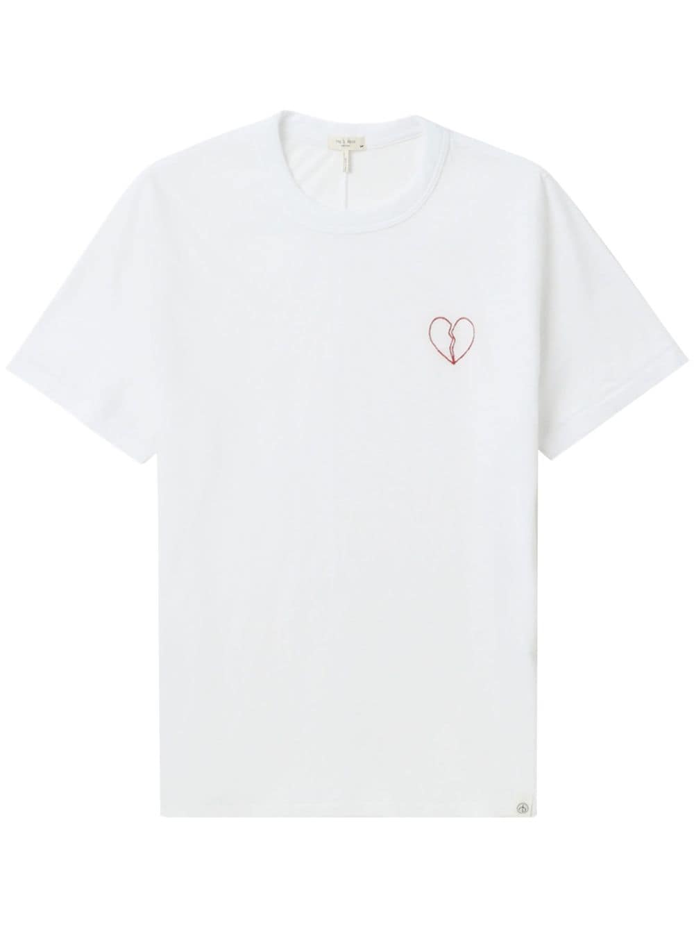 Rag & Bone Logo-embroidered Short-sleeved T-shirt In Weiss