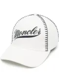 Moncler logo-stamp cotton cap - White